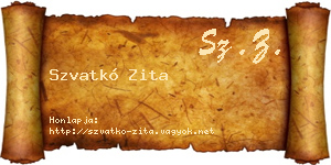 Szvatkó Zita névjegykártya
