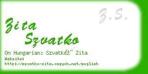 zita szvatko business card